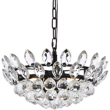 Elegant Lighting Emilia 16 Inch Pendant In Black 1104D16BK